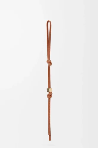 Small Anagram strap in calfskin Tan Tonal/Gold