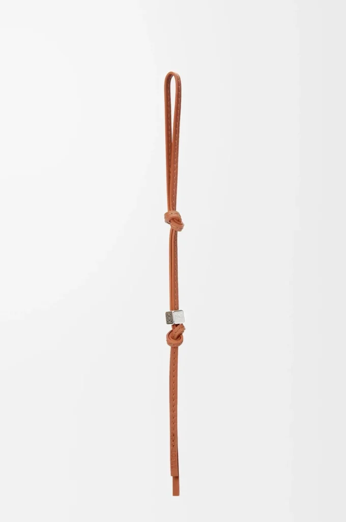 Small Anagram strap in calfskin Tan Tonal/Palladium Small Anagram strap in calfskin Tan Tonal/Palladium