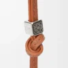 Small Anagram strap in calfskin Tan Tonal/Palladium Small Anagram strap in calfskin Tan Tonal/Palladium