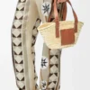 Small Basket bag in palm leaf and calfskin Natural/Tan Small Basket bag in palm leaf and calfskin Natural/Tan