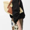 Small Basket bag in palm leaf and calfskin Natural/Tan Small Basket bag in palm leaf and calfskin Natural/Tan