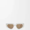 Small Butterfly Screen sunglasses Solid White Small Butterfly Screen sunglasses Solid White