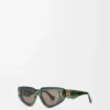 Small Butterfly Screen sunglasses Transparent Dark Green Small Butterfly Screen sunglasses Transparent Dark Green