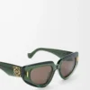 Small Butterfly Screen sunglasses Transparent Dark Green Small Butterfly Screen sunglasses Transparent Dark Green