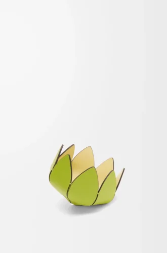 Small cactus pin tray in soft calfskin Meadow Green