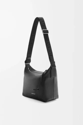 Small Cubi crossbody bag in supple grained calfskin Black