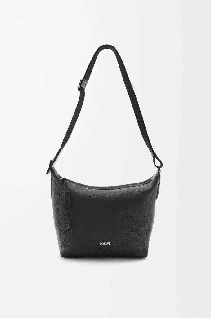 Small Cubi crossbody bag in supple grained calfskin Black Small Cubi crossbody bag in supple grained calfskin Black