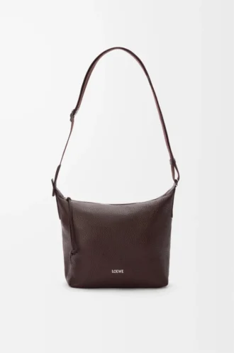 Small Cubi crossbody bag in supple grained calfskin Oxblood