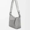 Small Cubi crossbody bag in supple smooth calfskin and jacquard Asphalt Grey Small Cubi crossbody bag in supple smooth calfskin and jacquard Asphalt Grey