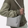 Small Cubi crossbody bag in supple smooth calfskin and jacquard Asphalt Grey Small Cubi crossbody bag in supple smooth calfskin and jacquard Asphalt Grey