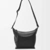 Small Cubi crossbody bag in supple smooth calfskin and jacquard Black Small Cubi crossbody bag in supple smooth calfskin and jacquard Black