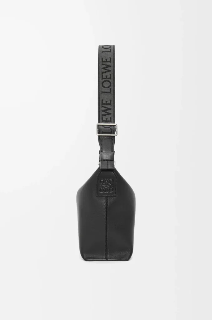 Small Cubi crossbody bag in supple smooth calfskin and jacquard Black Small Cubi crossbody bag in supple smooth calfskin and jacquard Black