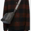Small Cubi Crossbody bag in supple smooth calfskin and jacquard Dark Grey Small Cubi Crossbody bag in supple smooth calfskin and jacquard Dark Grey