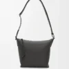 Small Cubi Crossbody bag in supple smooth calfskin and jacquard Dark Grey Small Cubi Crossbody bag in supple smooth calfskin and jacquard Dark Grey