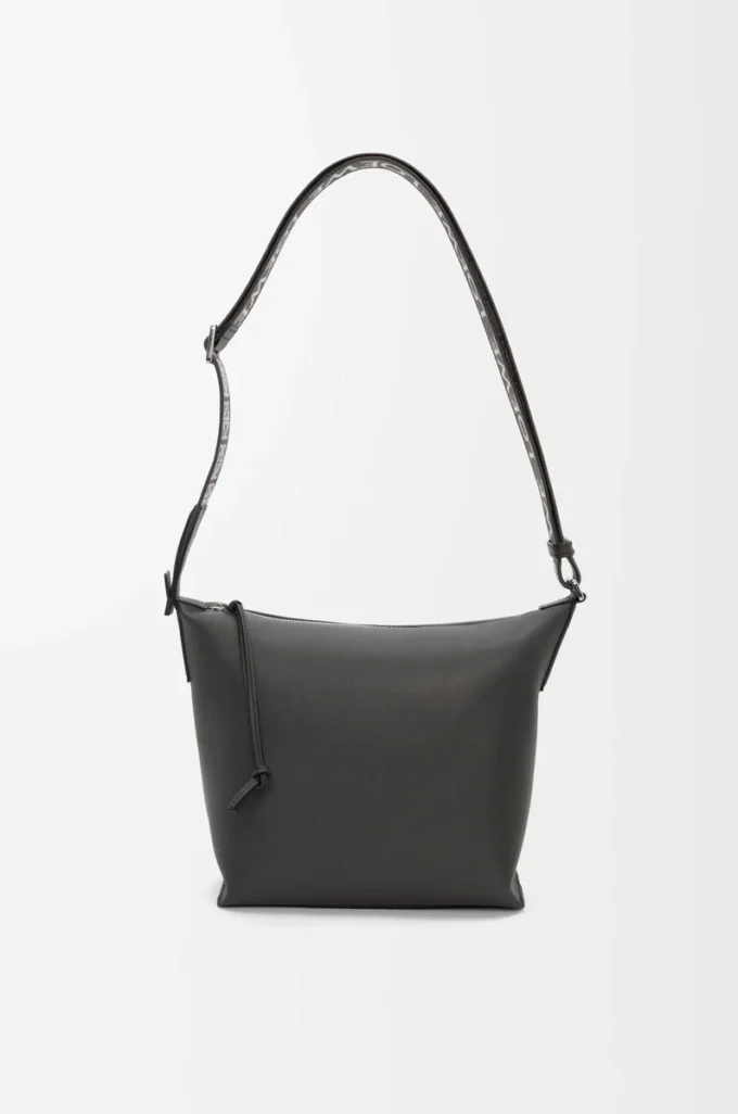 Small Cubi Crossbody bag in supple smooth calfskin and jacquard Dark Grey Small Cubi Crossbody bag in supple smooth calfskin and jacquard Dark Grey