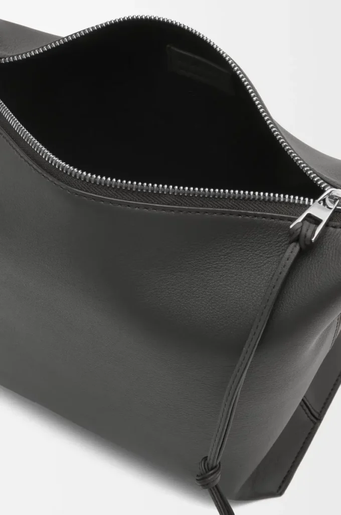 Small Cubi Crossbody bag in supple smooth calfskin and jacquard Dark Grey Small Cubi Crossbody bag in supple smooth calfskin and jacquard Dark Grey