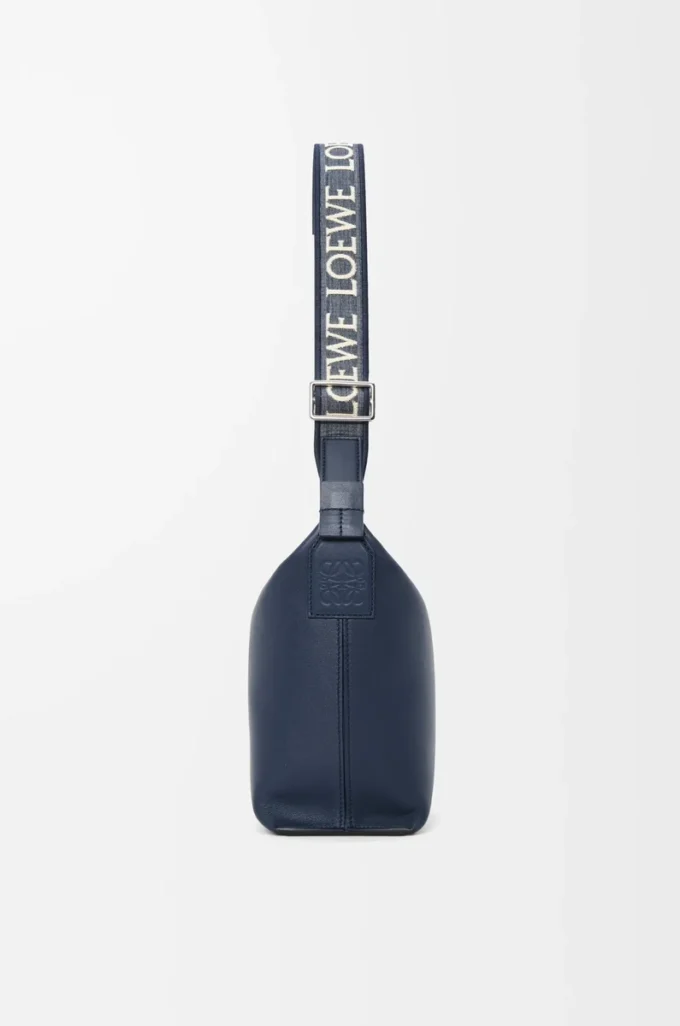 Small Cubi crossbody bag in supple smooth calfskin and jacquard Deep Navy Small Cubi crossbody bag in supple smooth calfskin and jacquard Deep Navy
