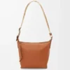 Small Cubi crossbody bag in supple smooth calfskin and jacquard Tan Small Cubi crossbody bag in supple smooth calfskin and jacquard Tan