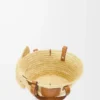 Small Elephant basket in raffia and calfskin Natural/Tan Small Elephant basket in raffia and calfskin Natural/Tan