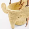 Small Elephant basket in raffia and calfskin Natural/Tan Small Elephant basket in raffia and calfskin Natural/Tan
