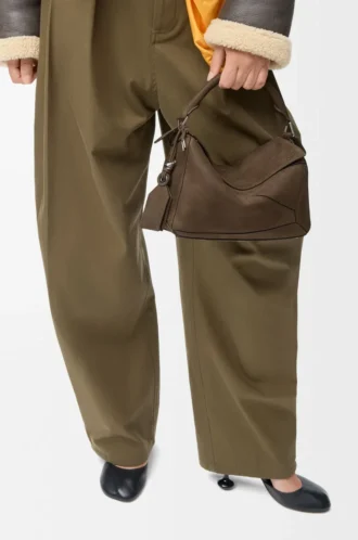 Small Featherlight Puzzle bag in grained nubuck Tundra
