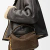 Small Featherlight Puzzle bag in grained nubuck Tundra Small Featherlight Puzzle bag in grained nubuck Tundra