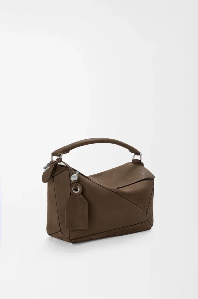Small Featherlight Puzzle bag in grained nubuck Tundra Small Featherlight Puzzle bag in grained nubuck Tundra