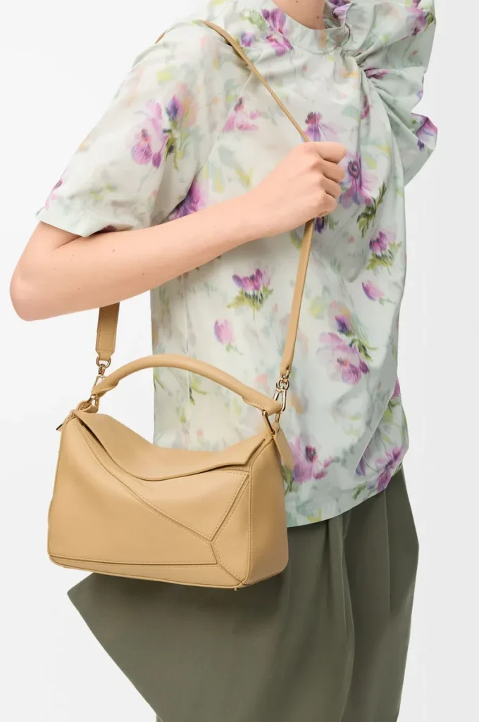 Small Featherlight Puzzle bag in nappa lambskin Dark Butter Small Featherlight Puzzle bag in nappa lambskin Dark Butter