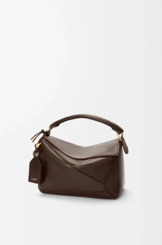 Small Featherlight Puzzle bag in nappa lambskin Dark Chestnut