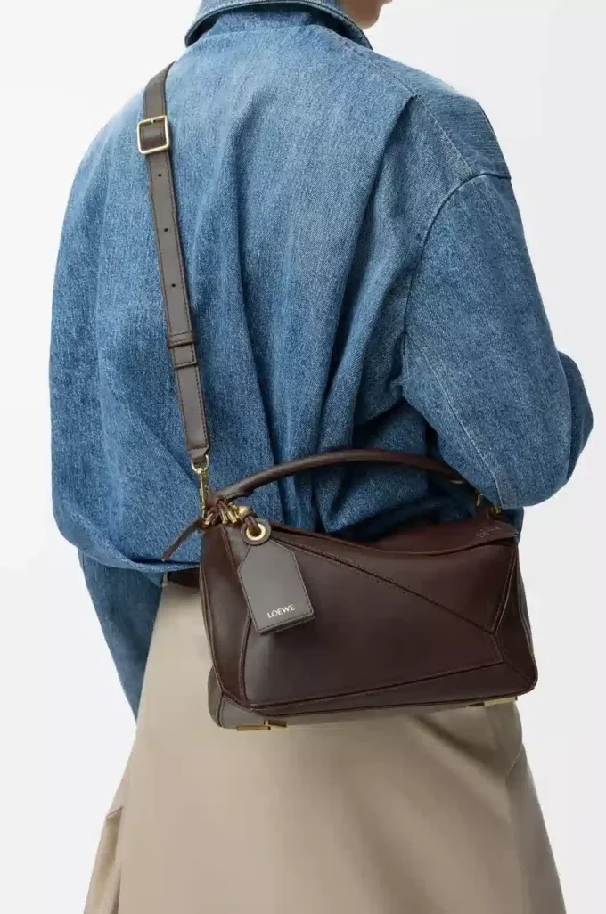 Small Featherlight Puzzle bag in nappa lambskin Dark Chestnut Small Featherlight Puzzle bag in nappa lambskin Dark Chestnut