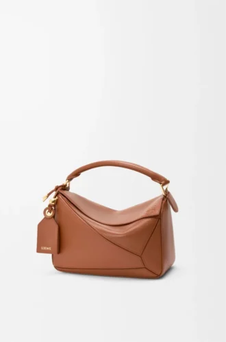 Small Featherlight Puzzle bag in nappa lambskin Pecan