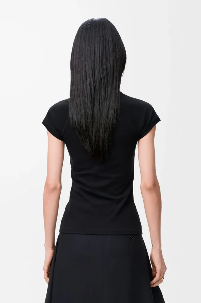 Small fit T-shirt in cotton blend Black Small fit T-shirt in cotton blend Black