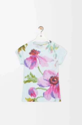 Small fit t-shirt in cotton blend Light Blue/Multicolor