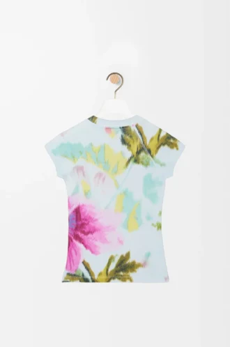 Small fit t-shirt in cotton blend Light Blue/Multicolor