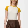 Small fit T-shirt in cotton blend Mustard/Bronze Small fit T-shirt in cotton blend Mustard/Bronze
