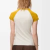 Small fit T-shirt in cotton blend Mustard/Bronze Small fit T-shirt in cotton blend Mustard/Bronze