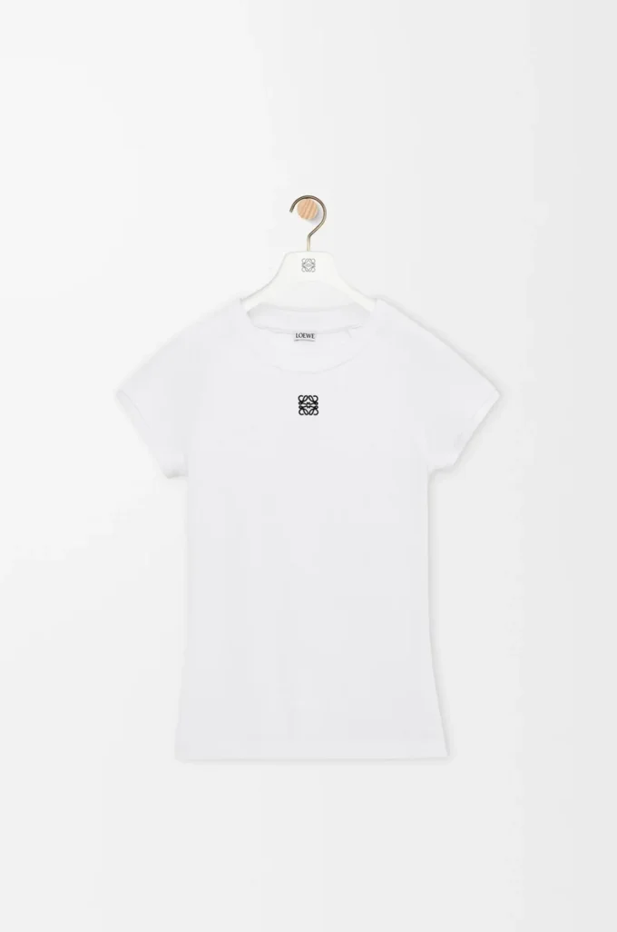 Small fit T-shirt in cotton blend White Small fit T-shirt in cotton blend White