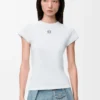Small fit T-shirt in cotton blend White Small fit T-shirt in cotton blend White