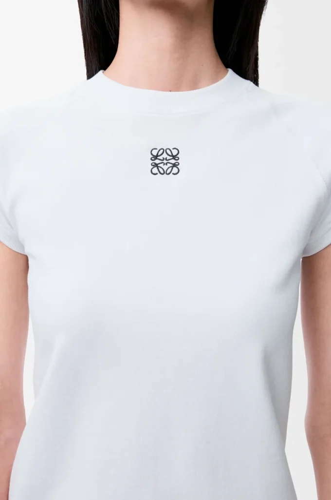 Small fit T-shirt in cotton blend White Small fit T-shirt in cotton blend White