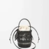 Small Fringe Bucket bag in calfskin Black Small Fringe Bucket bag in calfskin Black