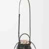 Small Fringe Bucket bag in calfskin Black Small Fringe Bucket bag in calfskin Black