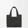 Small LOEWE Font tote in raffia Black Small LOEWE Font tote in raffia Black