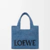 Small LOEWE Font tote in raffia Light Blue Small LOEWE Font tote in raffia Light Blue