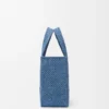 Small LOEWE Font tote in raffia Light Blue Small LOEWE Font tote in raffia Light Blue