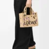 Small LOEWE Font tote in raffia Natural Small LOEWE Font tote in raffia Natural