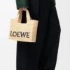 Small LOEWE Font tote in raffia Natural Small LOEWE Font tote in raffia Natural