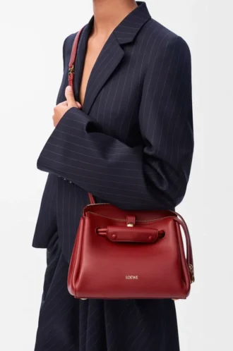 Small Madrid bag in supple calfskin Burnt Red
