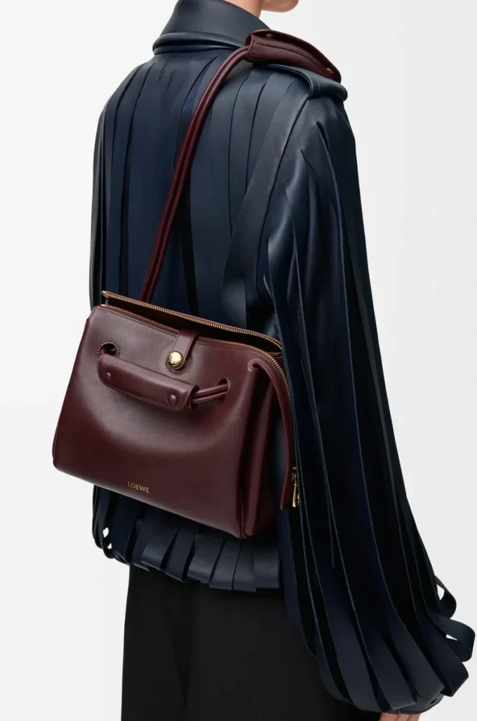 Small Madrid bag in supple calfskin Dark Burgundy Small Madrid bag in supple calfskin Dark Burgundy