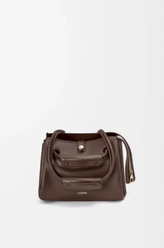 Small Madrid bag in supple calfskin Dark Chestnut