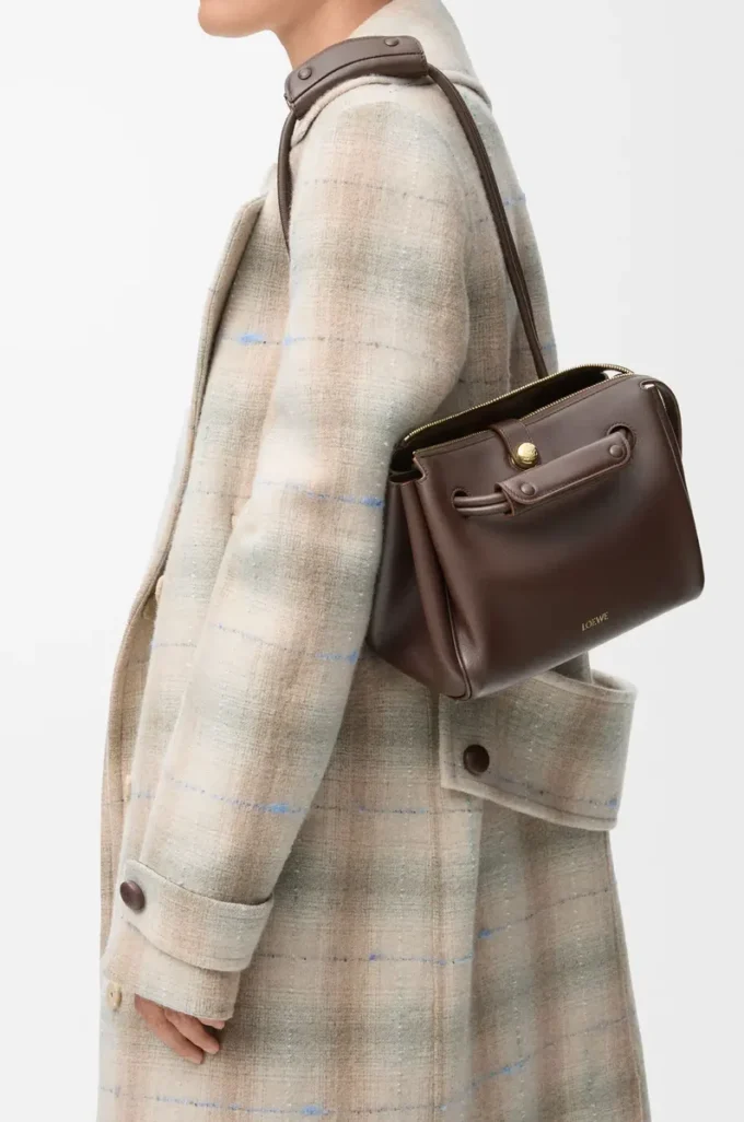 Small Madrid bag in supple calfskin Dark Chestnut Small Madrid bag in supple calfskin Dark Chestnut